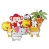 Goldenrod 7/8Pcs Woodland Animal Honeycomb Center 3D Table Party Themed Decorations