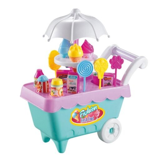 19 PCS Mini Candy Cart Detachable Ice Cream Shop Cart DIY Decoration Toys - Toys Ace