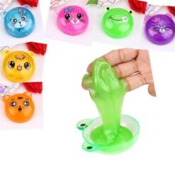 Yellow Green 6PCS DIY Colorful Animals Slime 8cm Crystal Mud Putty Plasticine Blowing Bubble Toy Gift
