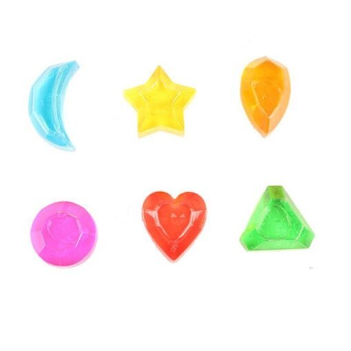 Yellow 6PCS Crystal Slime Diamond Star Heart Moon Simulated Mud Jelly Plasticine Stress Relief Gift Toy