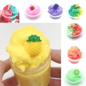 Sandy Brown 120ML Fruit Slime Brushed Crystal Cotton Clay Decompression DIY Gift Stress Reliever