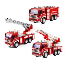 Firebrick 1:16 Fire Truck Extensible Ladder Diecast Car Model Toys with Sound and Light