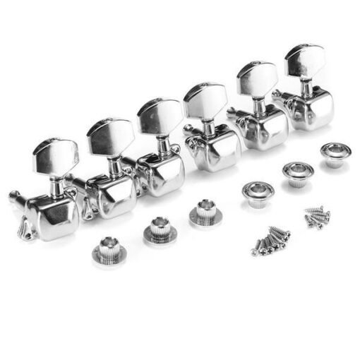 White Smoke 6Pcs Guitar String Tuning Pegs Semi-closed Tuner Heads for Acoustic Guitar
