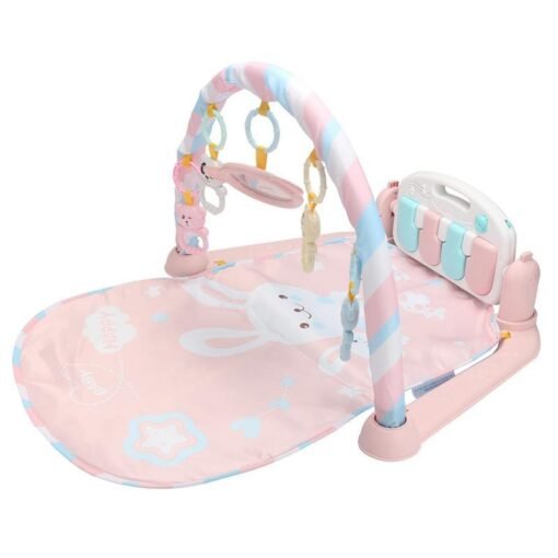 Misty Rose 3 IN 1 Baby Fitness Kick Play Musical Piano Gym Play Baby Activity Exercise Mat