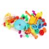 Sky Blue 105 Pcs Colorful Transparent Plastic Creative Marble Run Coasters DIY Assembly Track Blocks Toy for Kids Birthday Gift