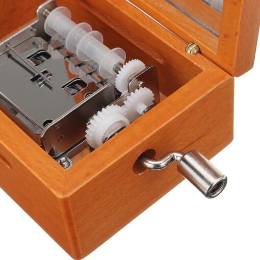 Sienna 15 Note DIY Hand-Cranked Wooden Music Box for Birthday Gifts with Hole Puncher And 10 Paper Tapes