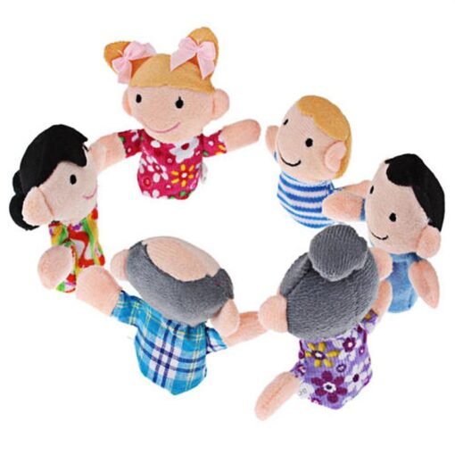 6 pcs/lot Stuffed Plush Toy Family Finger Puppets Set Boys Girls Educational Hand Toy Bedtime Story - Toys Ace