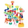 Firebrick 105 Pcs Colorful Transparent Plastic Creative Marble Run Coasters DIY Assembly Track Blocks Toy for Kids Birthday Gift