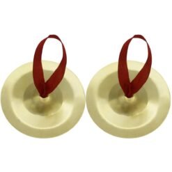 Dark Khaki 2Pcs Orff Small Musical Instrument Copper Finger Cymbals Drum Cymbal Percussion Instruments