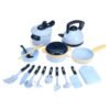 Light Steel Blue 16Pcs Simulation Kitchen Cooking Play Role playing Set Toys Practical Skills for Children Gift