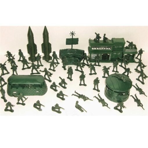 Dark Slate Gray 56PCS 5CM  Military Soldiers Set Kit Figures Accessories Model For Kids Children Christmas Gift Toys