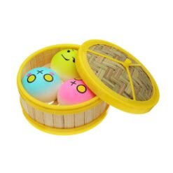 3Pcs Steamed Bread Squishy 6CM Slow Rising Collection Gift Soft Toy With Steamer Cover - Toys Ace