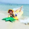 Spring Green 138*79CM Summer Foldable Pineapple Water Hammock Swimming Pool Inflatable Cushion Floating Lounge Chair Toy