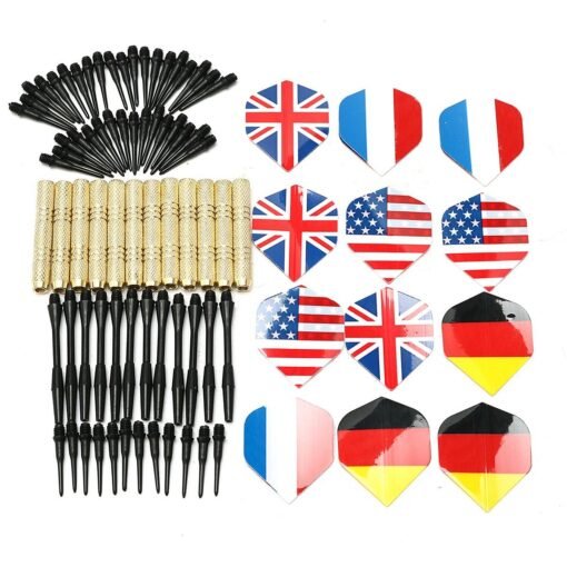 Orange Red 12Pcs 4 Kinds National Flag Tail Darts With 36 Extra Soft Tips Professional