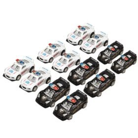 White Smoke 12xHZ Slide Racing Car Toys with Light Police Car Color Random