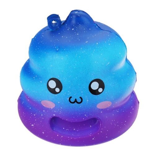 Dodger Blue 7cm Crazy Squishy Galaxy Poo Slow Rising Scented Cartoon Bun Gift Decor Collection