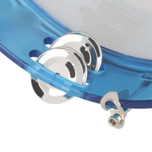 Steel Blue 10 Inch J93 ABS Self-adjusting Hand Tambourine Orff Instruments for Children