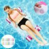 Wheat 120*65CM Hammock Foldable Dual-use Backrest Inflatable Toys Water Play Lounge Chair Floating Bed Leisure Toy with Inflator