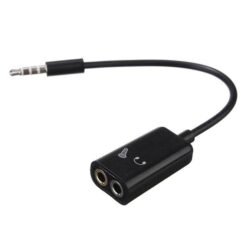 Black 3.5mm Stereo Audio Male to Earphone Headset + Microphone Adapter PC Cell Phone