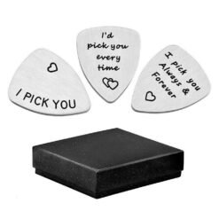 Lavender 3Pcs Guitar Picks Stainless Steel for Acoustic Bass Guitar Parts