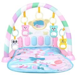 Pink 3-in-1 Plastic Baby Gym Play Mat Lay Play Fitness Fun Piano Light Musical Toys
