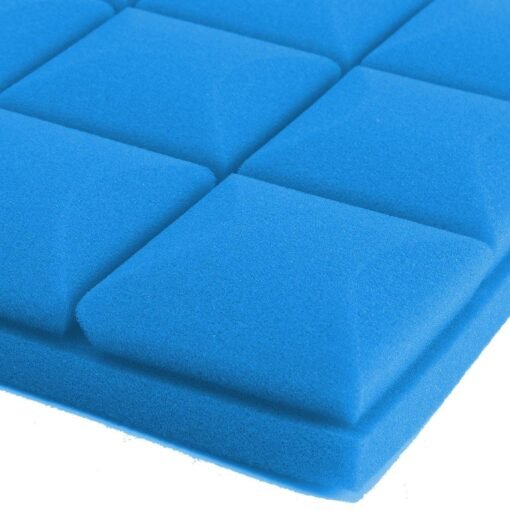 Steel Blue 24 Pieces 50*50*5CM Soundproofing Foam Sound Absorbing Sponge for Piano Room Drum Studio