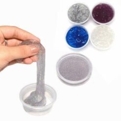 Dark Slate Blue 4PCS Kiibru Slime DIY Glitter Shiny Crystal Clay Rubber Mud Plasticine Toy Gift Stress Reliever