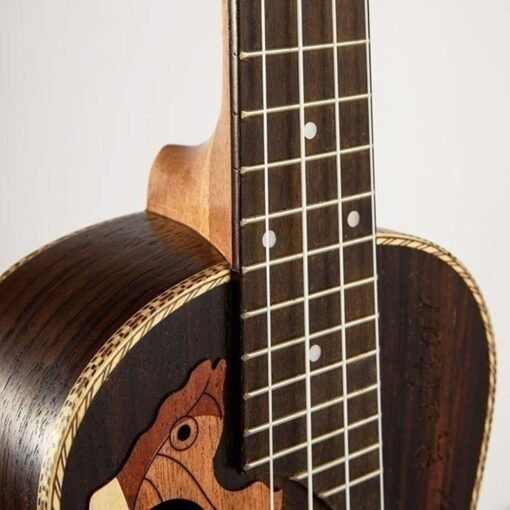 Dark Salmon 21 Inch Four Strings Rosewood Ukulele Guitar With Grape Shape Holes