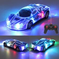 Medium Slate Blue 2403A 1/24 RC Remote Control Roadster Sports Auto Light Up Play Vehicles with 3D Light for Kids Boys Girls