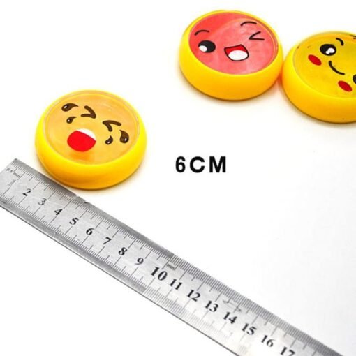 Sandy Brown 6PCS Emoji Face Slime 6cm DIY Crystal Clay Rubber Mud Intelligent Hand Gum Plasticine Toy Gift