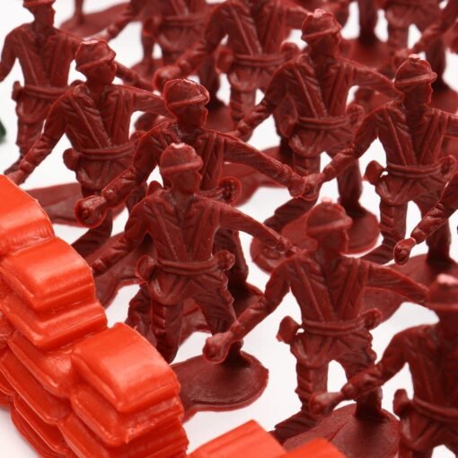 Dark Red 300Pcs Soldier Military Plane T ank Model Movable Joints Toys Boys Kids Gift