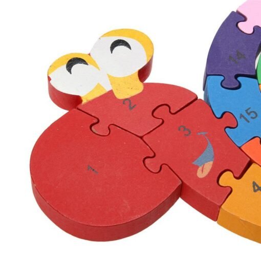 Maroon 26Pcs Multicolor Letter Children's Educational Building Blocks Snail Toy Puzzle For Children Gift