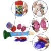 Cornflower Blue 4-piece Set Orff Musical Instruments Sand Eggs/Rain Ring/Small Horn/Plastic Castanets for Children
