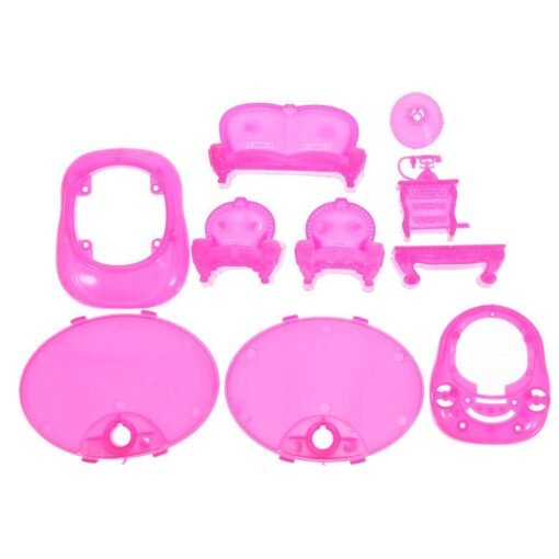 Violet 118 Pcs Plastic Radom Doll Clothes Hanging Skirt and Other Accessories Toy Set for Doll Gift
