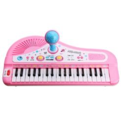 Pale Violet Red 37 Keyboard Mini Electronic Multifunctional Piano With Microphone Educational Toy Piano For Kids