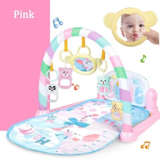 White Smoke 3-in-1 Plastic Baby Gym Play Mat Lay Play Fitness Fun Piano Light Musical Toys