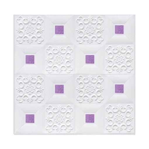 Lavender 10PCS 3D Stereo Wall  Self-Adhesive Ceiling Decorative Bricks