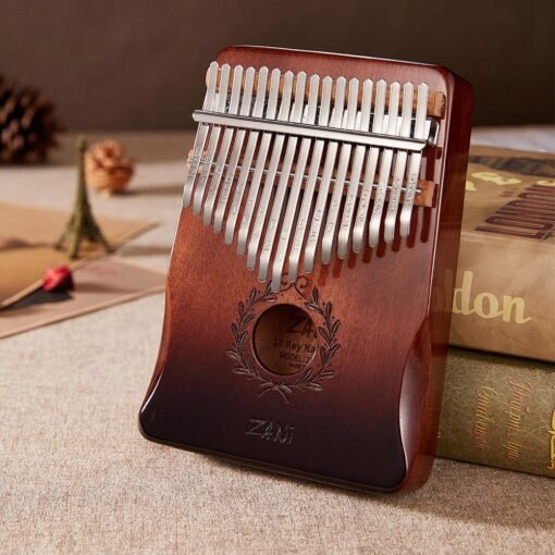 Saddle Brown 17 key Gauntlets Thumb Piano Mahogany kalimbas Wood acoustic Musical Instrument for Beginner  With Accessories