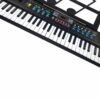 White Smoke 61 Keys Digital Keyboard Electronic Piano Double Horn Stereo Sound with Microphone Music Stand for Children