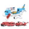 Medium Turquoise 3/7 Pcs Simulation Track Inertia Aircraft Large Size Passenger Plane Kids Airliner Model Toy for Kids Birthdays Christmas Gift