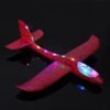 Brown 48cm 19'' Hand Launch Throwing Aircraft Airplane DIY Inertial EPP Plane Toy With LED Light