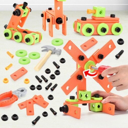 Coral 13/72Pcs 3D Puzzle DIY Asassembly Screwing Blocks Repair Tool Kit Educational Toy for Kids Gift