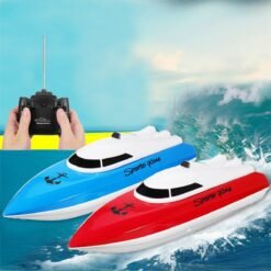 Sky Blue 4CH Remote Control RC Racing Boat High Speed Electric Toy for Lake Pool Kid Gift