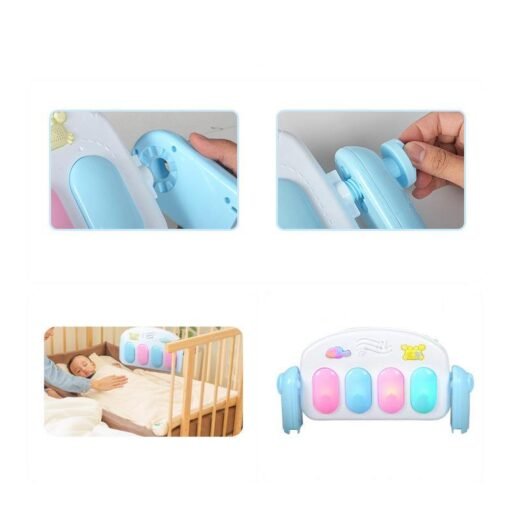 Sky Blue 3-in-1 Plastic Baby Gym Play Mat Lay Play Fitness Fun Piano Light Musical Toys