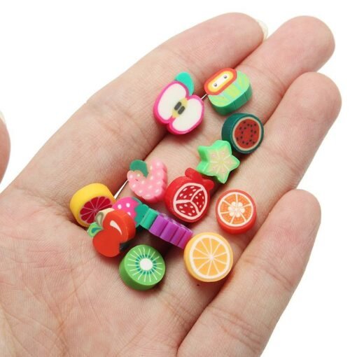 Firebrick 100PCS DIY Slime Accessories Decor Fruit Cake Flower Polymer Clay Toy Nail Beauty Ornament