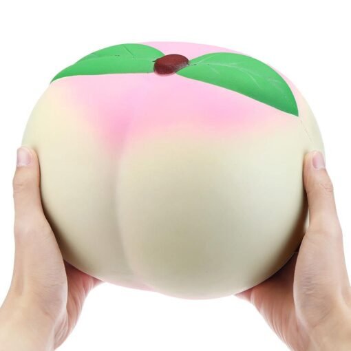 Gray 25*23CM Huge Squishy Dark Luminous Peach Super Slow Rising Fruit Toy With Original Packing