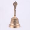 Rosy Brown 5 Sizes Gold Copper Handheld Bells Zen Spiritual Meditation Singing Brass Craft