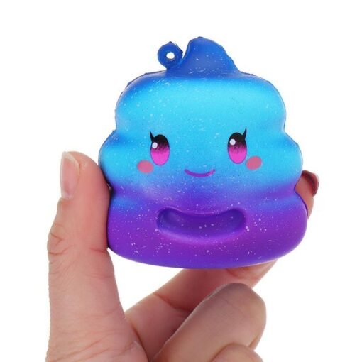 Slate Blue 7cm Crazy Squishy Galaxy Poo Slow Rising Scented Cartoon Bun Gift Decor Collection