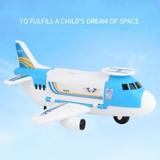 Light Sky Blue 3/7 Pcs Simulation Track Inertia Aircraft Large Size Passenger Plane Kids Airliner Model Toy for Kids Birthdays Christmas Gift