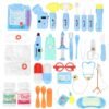 Orange Red 35 Pcs Simulation Medical Role Play Pretend Doctor Game Equipment Set Educational Toy with Box for Kids Gift